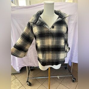 Victoria's Secret Black and Cream Plaid Cape